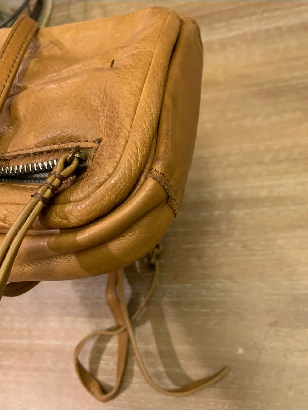 American Leather Company Leather Crossbody Messenger Bag in Tan
